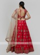 Silk Choli Suit In Dark Rani Color